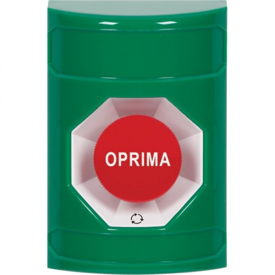 SS2101NT-ES STI Green No Cover Turn-to-Reset Stopper Station with No Text Label Spanish