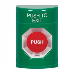 SS2101PX-EN STI Green No Cover Turn-to-Reset Stopper Station with PUSH TO EXIT Label English