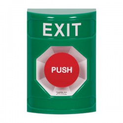 SS2101XT-EN STI Green No Cover Turn-to-Reset Stopper Station with EXIT Label English