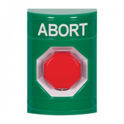 SS2102AB-EN STI Green No Cover Key-to-Reset (Illuminated) Stopper Station with ABORT Label English