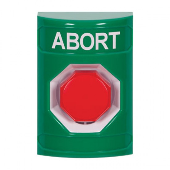 SS2102AB-EN STI Green No Cover Key-to-Reset (Illuminated) Stopper Station with ABORT Label English