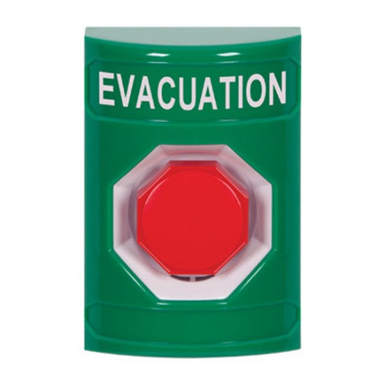 SS2102EV-EN STI Green No Cover Key-to-Reset (Illuminated) Stopper Station with EVACUATION Label English