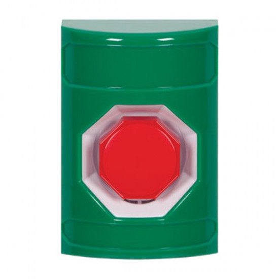 SS2102NT-EN STI Green No Cover Key-to-Reset (Illuminated) Stopper Station with No Text Label English