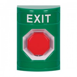 SS2102XT-EN STI Green No Cover Key-to-Reset (Illuminated) Stopper Station with EXIT Label English