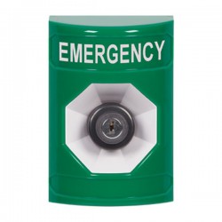 SS2103EM-EN STI Green No Cover Key-to-Activate Stopper Station with EMERGENCY Label English SS2103EM-EN STI Green No Cover Key-to-Activate Stopper Station with EMERGENCY Label English