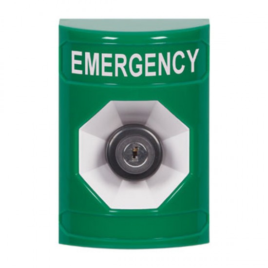SS2103EM-EN STI Green No Cover Key-to-Activate Stopper Station with EMERGENCY Label English SS2103EM-EN STI Green No Cover Key-to-Activate Stopper Station with EMERGENCY Label English