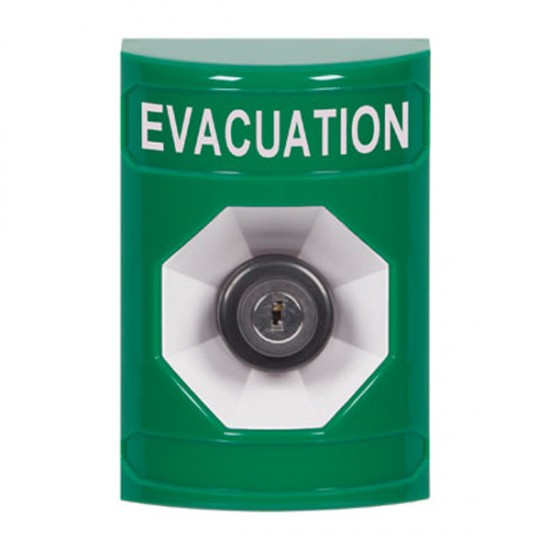 SS2103EV-EN STI Green No Cover Key-to-Activate Stopper Station with EVACUATION Label English