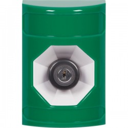 SS2103NT-ES STI Green No Cover Key-to-Activate Stopper Station with No Text Label Spanish