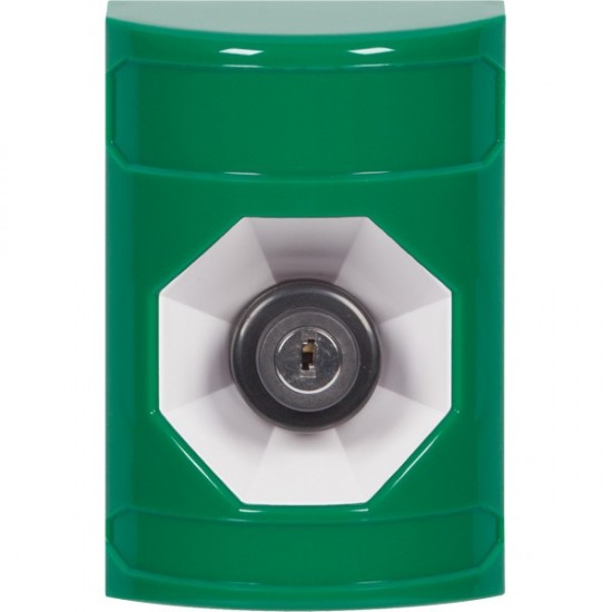 SS2103NT-ES STI Green No Cover Key-to-Activate Stopper Station with No Text Label Spanish
