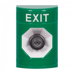 SS2103XT-EN STI Green No Cover Key-to-Activate Stopper Station with EXIT Label English