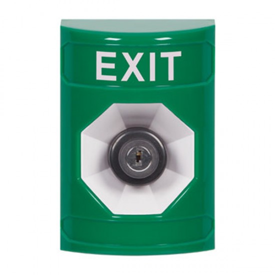 SS2103XT-EN STI Green No Cover Key-to-Activate Stopper Station with EXIT Label English