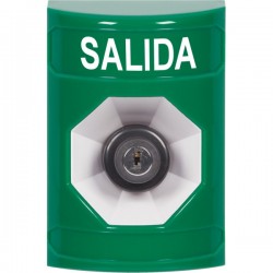 SS2103XT-ES STI Green No Cover Key-to-Activate Stopper Station with EXIT Label Spanish