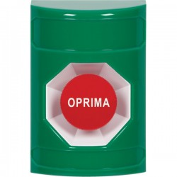 SS2104NT-ES STI Green No Cover Momentary Stopper Station with No Text Label Spanish