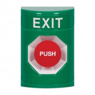 SS2104XT-EN STI Green No Cover Momentary Stopper Station with EXIT Label English