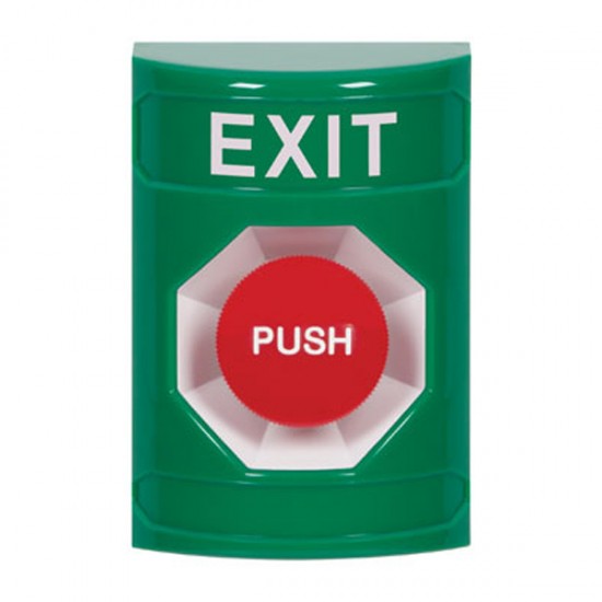 SS2104XT-EN STI Green No Cover Momentary Stopper Station with EXIT Label English