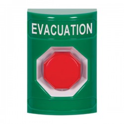 SS2105EV-EN STI Green No Cover Momentary (Illuminated) Stopper Station with EVACUATION Label English