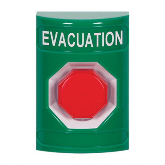 SS2105EV-EN STI Green No Cover Momentary (Illuminated) Stopper Station with EVACUATION Label English