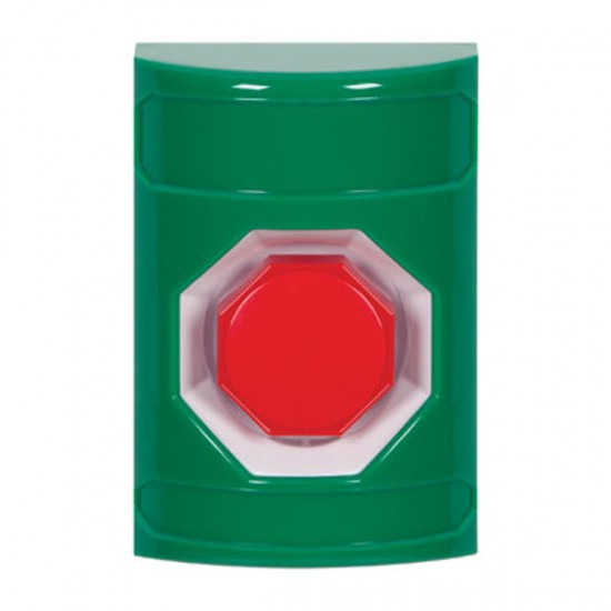 SS2105NT-EN STI Green No Cover Momentary (Illuminated) Stopper Station with No Text Label English