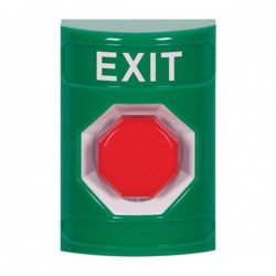 SS2105XT-EN STI Green No Cover Momentary (Illuminated) Stopper Station with EXIT Label English