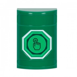 SS2106NT-ES STI Green No Cover Momentary (Illuminated) with Green Lens Stopper Station with No Text Label Spanish