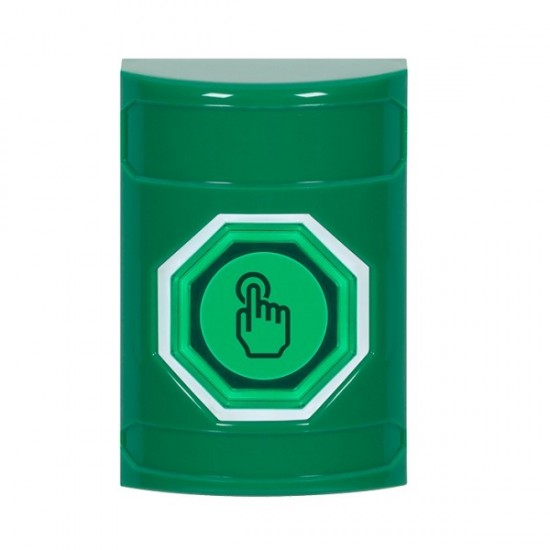 SS2106NT-ES STI Green No Cover Momentary (Illuminated) with Green Lens Stopper Station with No Text Label Spanish