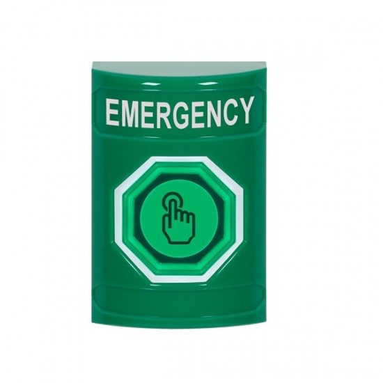 SS2107EM-EN STI Green No Cover Weather Resistant Momentary Stopper Station w/ EMERGENCY Label SS2107EM-EN STI Green No Cover Weather Resistant Momentary Stopper Station w/ EMERGENCY Label