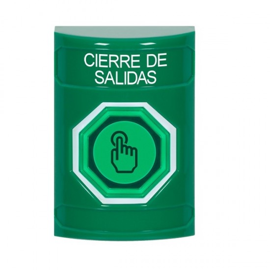 SS2107LD-ES STI Green No Cover Weather Resistant Momentary Stopper Station w/ LOCKDOWN Spanish