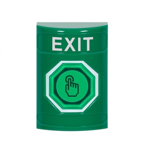 SS2107XT-EN STI Green No Cover Weather Resistant Momentary Stopper Station w/ EXIT Label