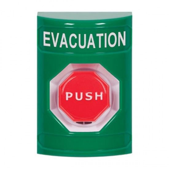 SS2108EV-EN STI Green No Cover Pneumatic (Illuminated) Stopper Station with EVACUATION Label English