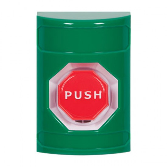 SS2108NT-EN STI Green No Cover Pneumatic (Illuminated) Stopper Station with No Text Label English
