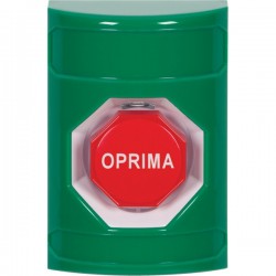 SS2108NT-ES STI Green No Cover Pneumatic (Illuminated) Stopper Station with No Text Label Spanish