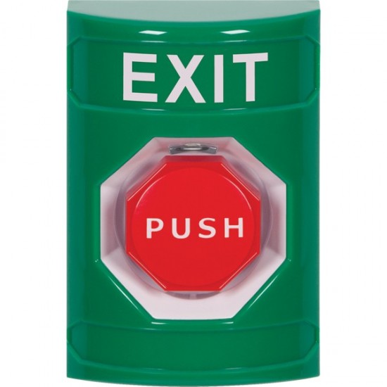 SS2108XT-EN STI Green No Cover Pneumatic (Illuminated) Stopper Station with EXIT Label English
