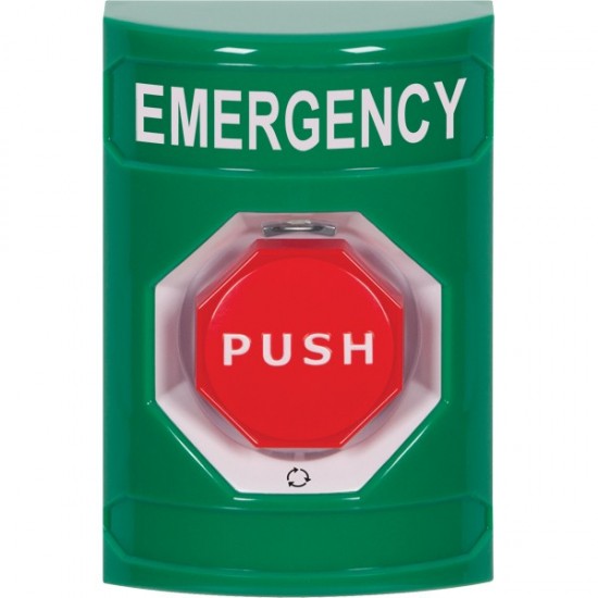 SS2109EM-EN STI Green No Cover Turn-to-Reset (Illuminated) Stopper Station with EMERGENCY Label English SS2109EM-EN STI Green No Cover Turn-to-Reset (Illuminated) Stopper Station with EMERGENCY Label English