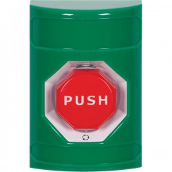 SS2109NT-EN STI Green No Cover Turn-to-Reset (Illuminated) Stopper Station with No Text Label English