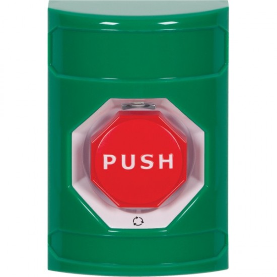 SS2109NT-EN STI Green No Cover Turn-to-Reset (Illuminated) Stopper Station with No Text Label English