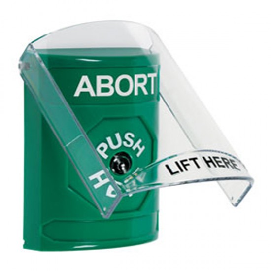 SS2120AB-EN STI Green Indoor Only Flush or Surface Key-to-Reset Stopper Station with ABORT Label English