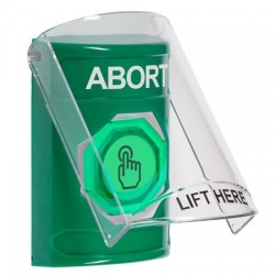 SS2126AB-EN STI Green Indoor Flush/Surface Momentary (Illuminated) Stopper Station w/ ABORT Label
