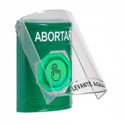 SS2126AB-ES STI Green Indoor Flush/Surface Momentary (Illuminated) Stopper Station w/ ABORT Spanish