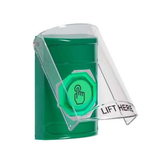 SS2126NT-EN STI Green Indoor Flush/Surface Momentary (Illuminated) Stopper Station w/ No Text