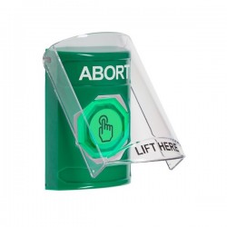 SS2127AB-EN STI Green Indoor Flush/Surface Weather Resistant Momentary Stopper Station w/ ABORT Label