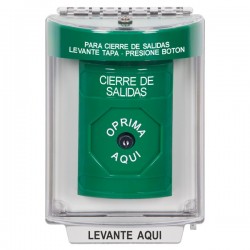 SS2130LD-ES STI Green Indoor/Outdoor Flush Key-to-Reset Stopper Station with LOCKDOWN Label Spanish