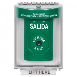 SS2130XT-ES STI Green Indoor/Outdoor Flush Key-to-Reset Stopper Station with EXIT Label Spanish