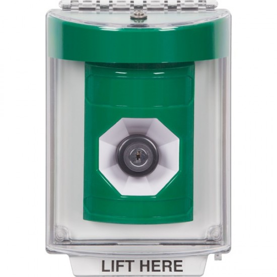 SS2133NT-ES STI Green Indoor/Outdoor Flush Key-to-Activate Stopper Station with No Text Label Spanish