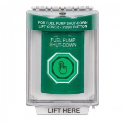 SS2136PS-EN STI Green Indoor/Outdoor Flush Momentary (Illuminated) Stopper Station w/ FUEL PUMP SHUT DOWN Label