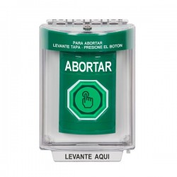 SS2146AB-ES STI Green Indoor/Outdoor Flush w/ Horn Momentary (Illuminated) Stopper Station w/ ABORT Spanish