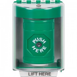 SS2170NT-EN STI Green Indoor/Outdoor Surface Key-to-Reset Stopper Station with No Text Label English