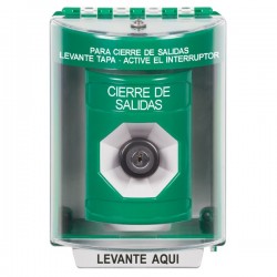 SS2173LD-ES STI Green Indoor/Outdoor Surface Key-to-Activate Stopper Station with LOCKDOWN Label Spanish
