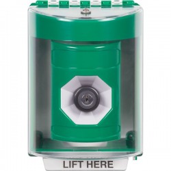 SS2173NT-EN STI Green Indoor/Outdoor Surface Key-to-Activate Stopper Station with No Text Label English