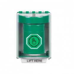 SS2177NT-EN STI Green Indoor/Outdoor Surface Weather Resistant Momentary Stopper Station w/ No Text