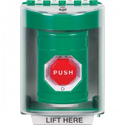 SS2189NT-ES STI Green Indoor/Outdoor Surface w/ Horn Turn-to-Reset (Illuminated) Stopper Station with No Text Label Spanish